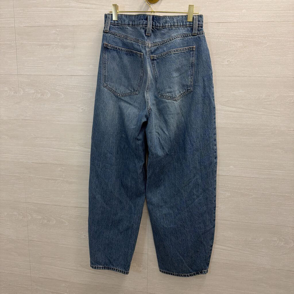 Medium Wash High Rise Easy Barrel Jeans 2