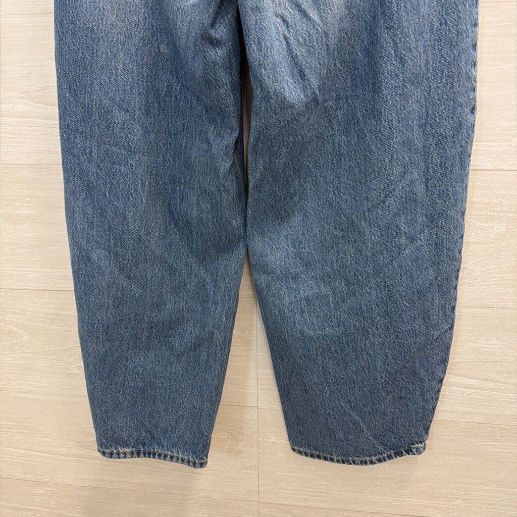Medium Wash High Rise Easy Barrel Jeans 2