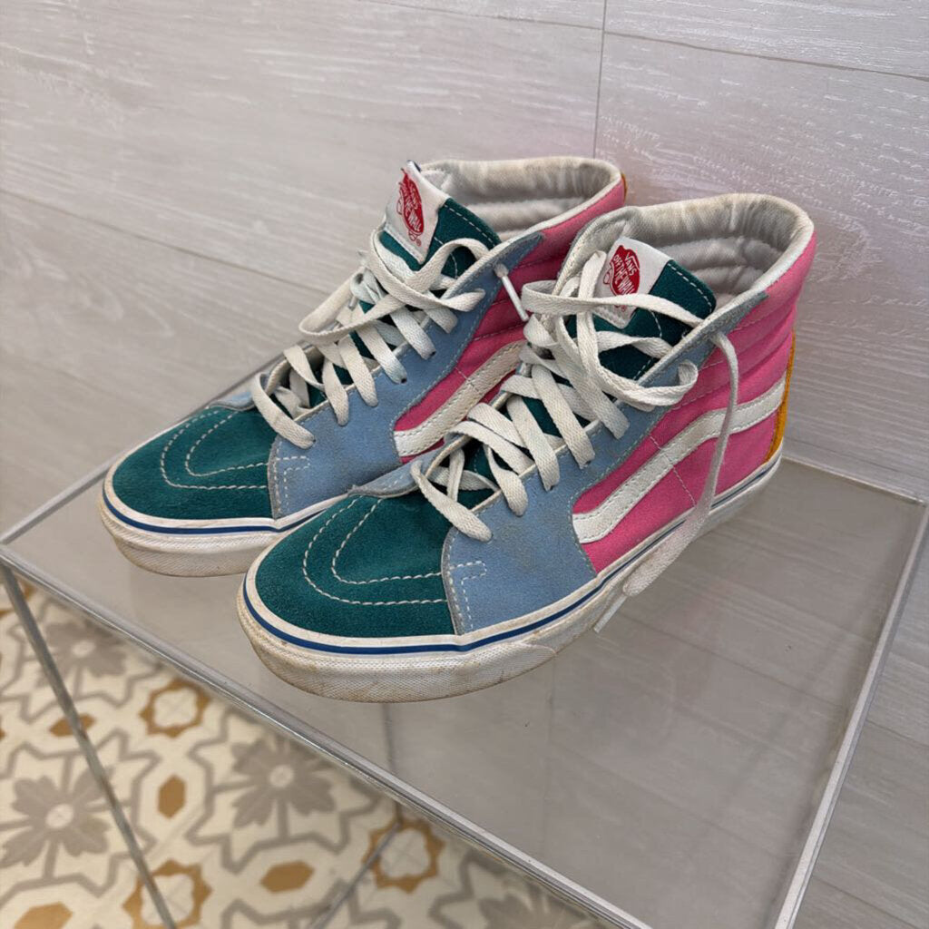 Vans White/ Multi Sk8 Hi Sneakers 7.5