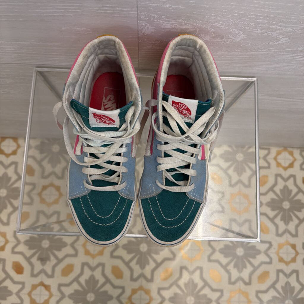 Vans White/ Multi Sk8 Hi Sneakers 7.5