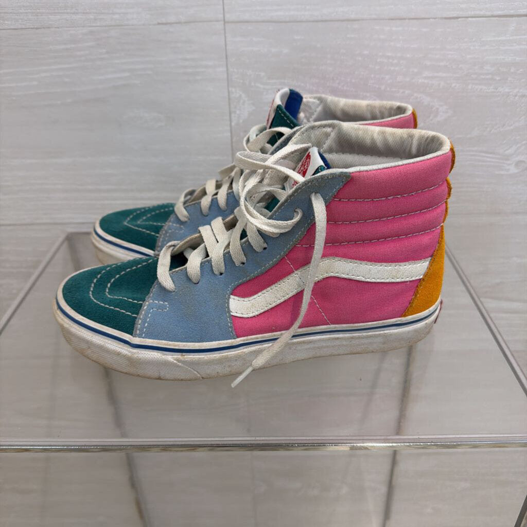 Vans White/ Multi Sk8 Hi Sneakers 7.5