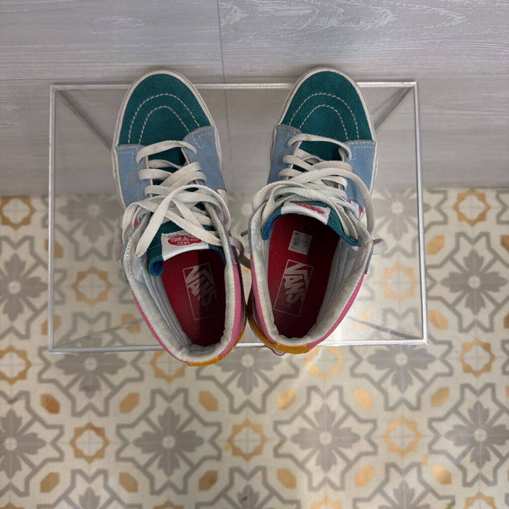 Vans White/ Multi Sk8 Hi Sneakers 7.5