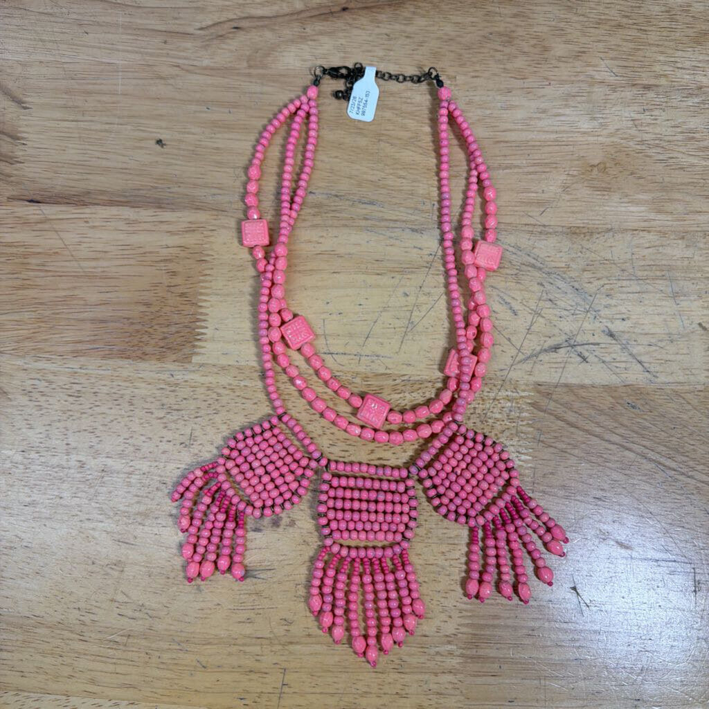 Pink Beaded Statement Necklace