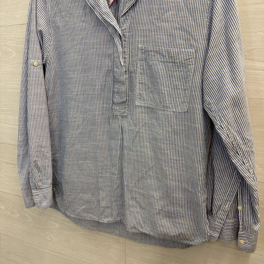 Gap Blue/ White Striped Long Sleeve Top Small