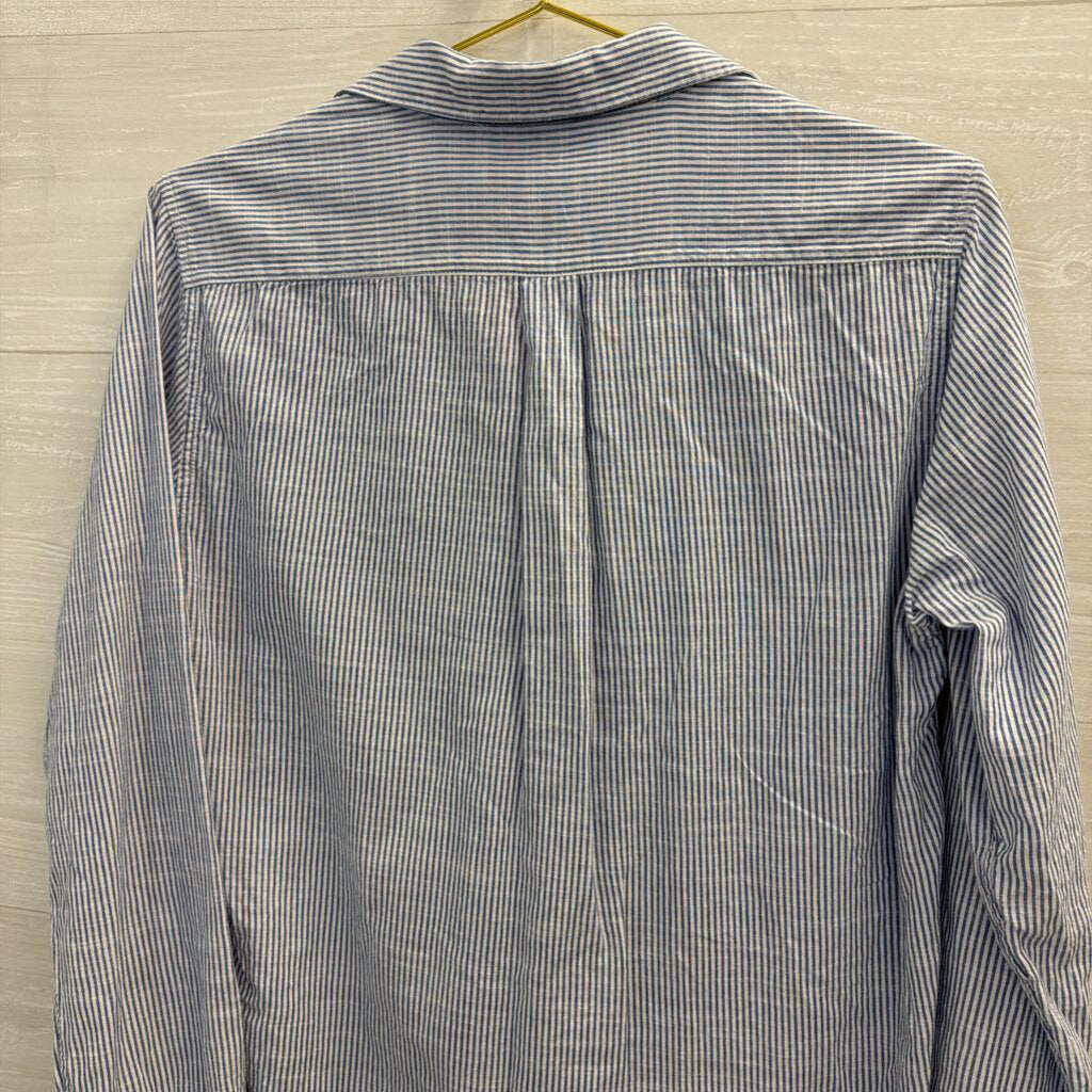 Gap Blue/ White Striped Long Sleeve Top Small
