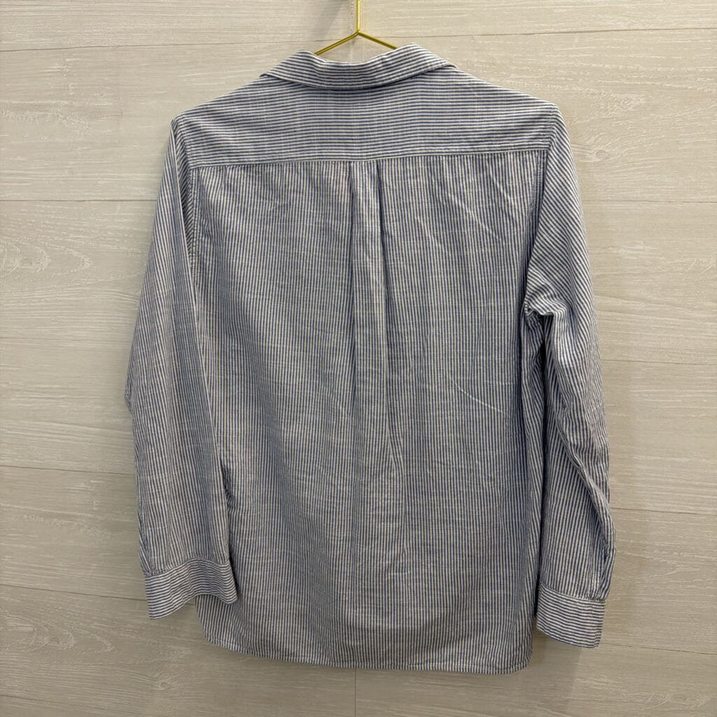 Gap Blue/ White Striped Long Sleeve Top Small