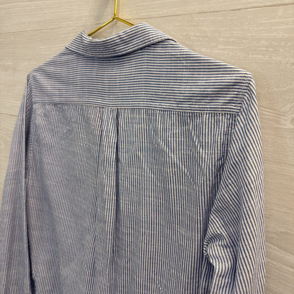 Gap Blue/ White Striped Long Sleeve Top Small