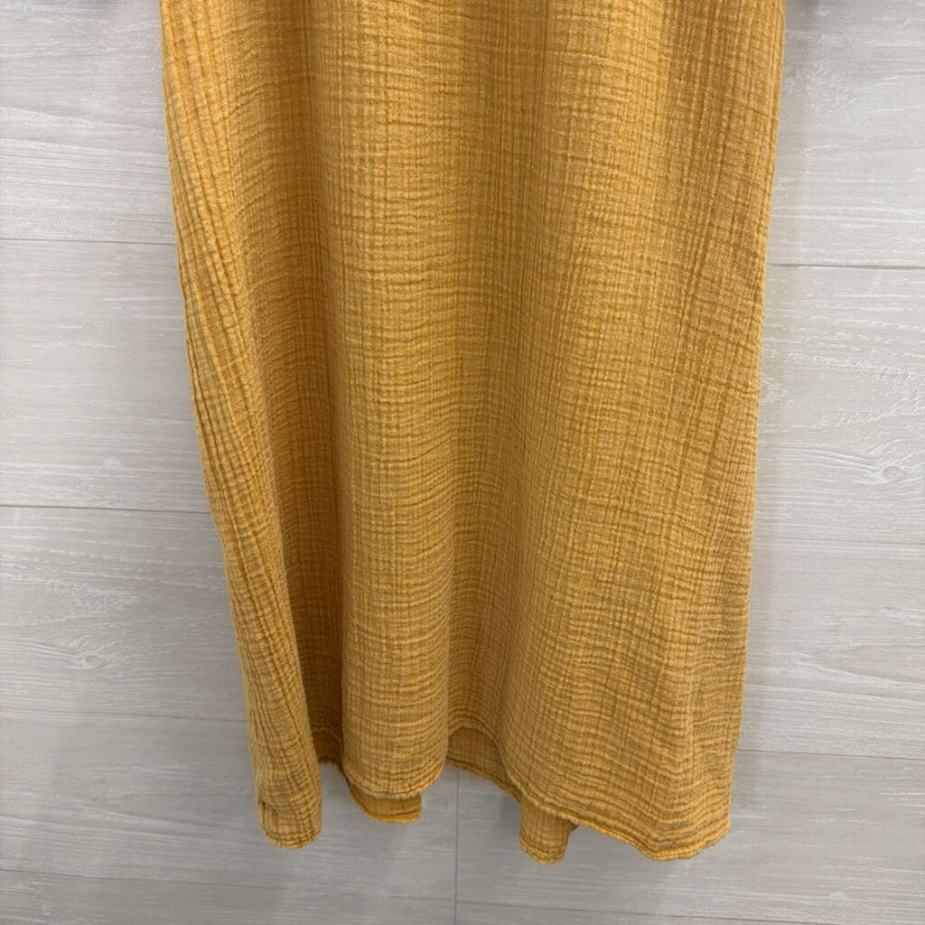 Wonderly Yellow Textured Short Puff Sleeve Top Small Petite