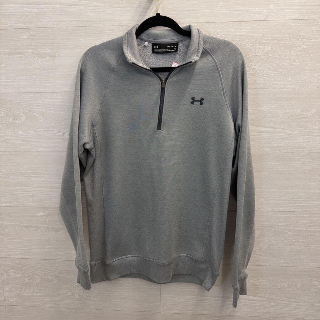 Under Armour Grey Quarter Zip Long Sleeve Pullover Medium
