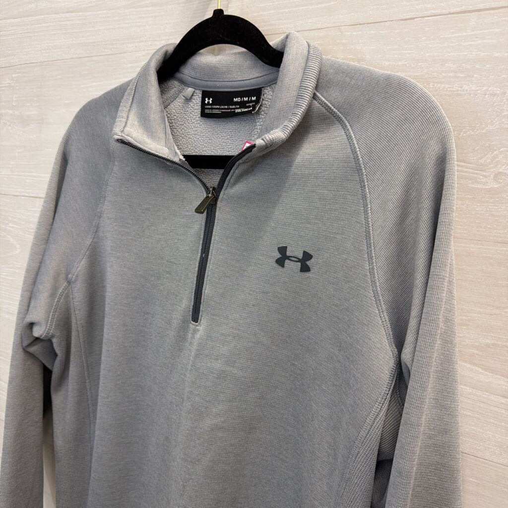 Under Armour Grey Quarter Zip Long Sleeve Pullover Medium