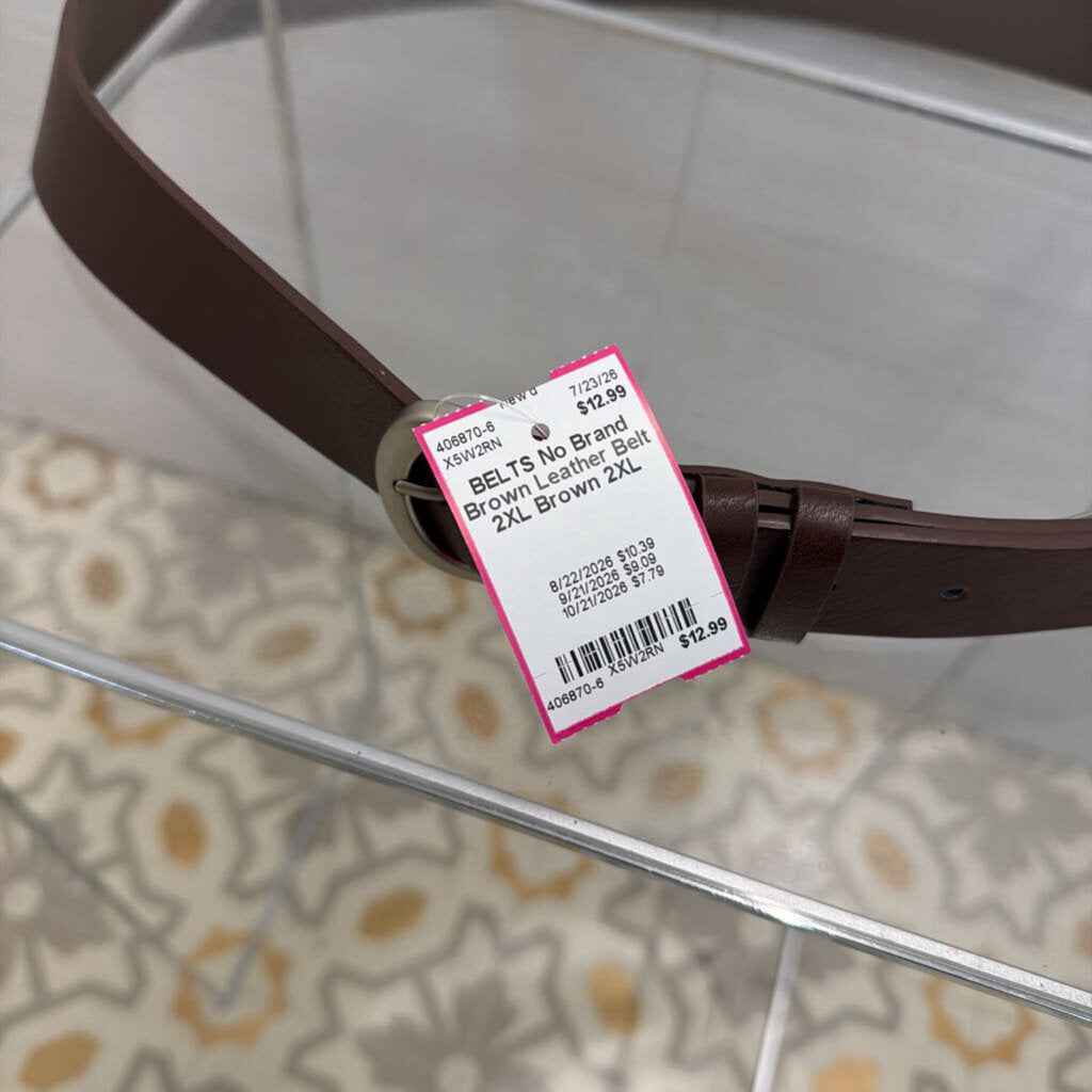 Brown Leather Belt 2XL