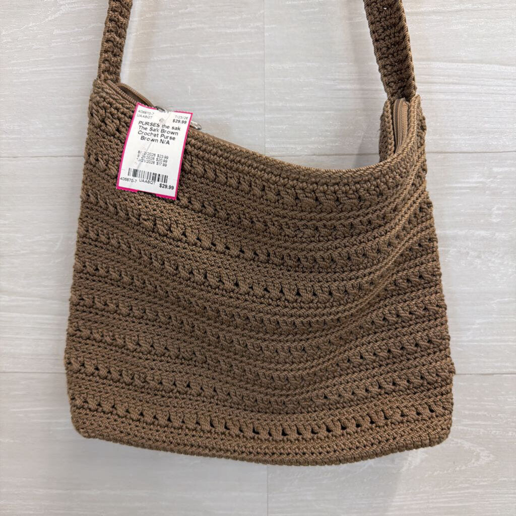 The Sak Brown Crochet Purse