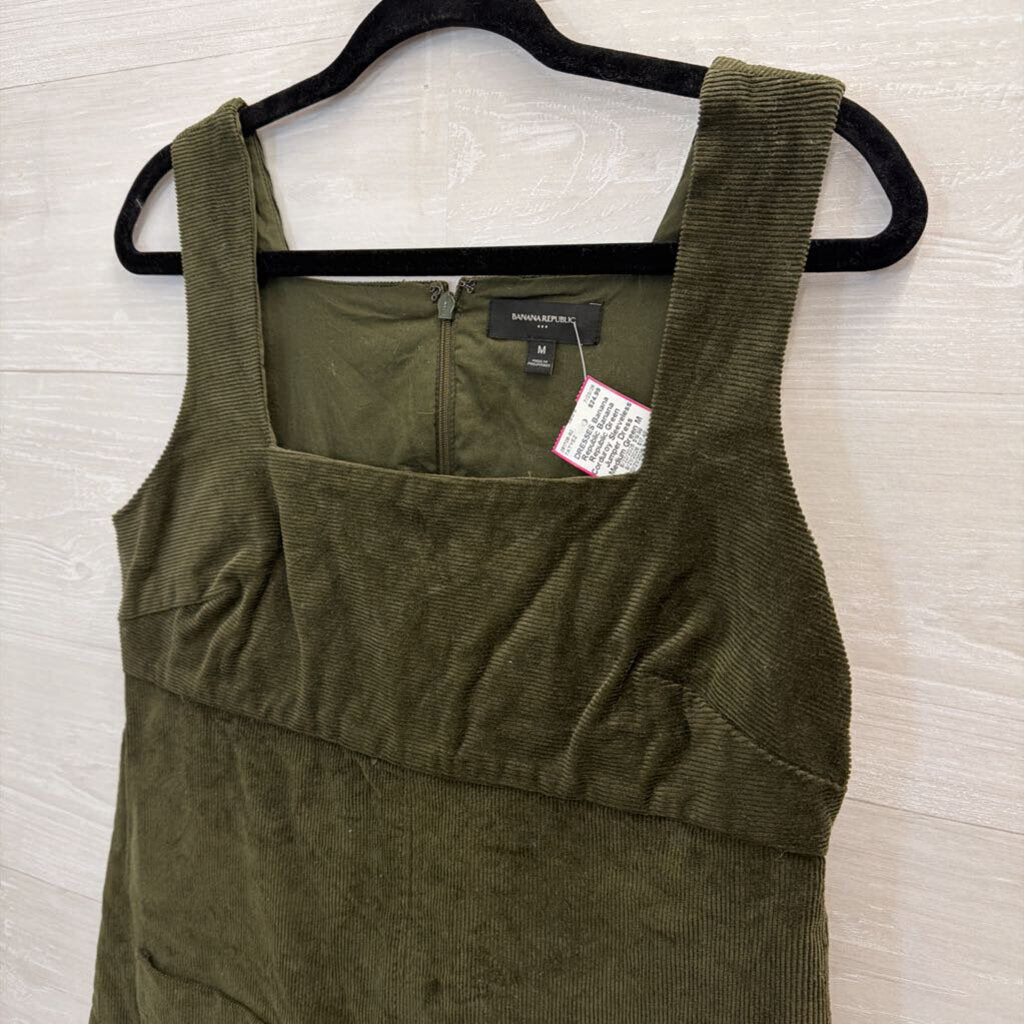 Banana Republic Green Corduroy Sleeveless Jumper Dress Medium