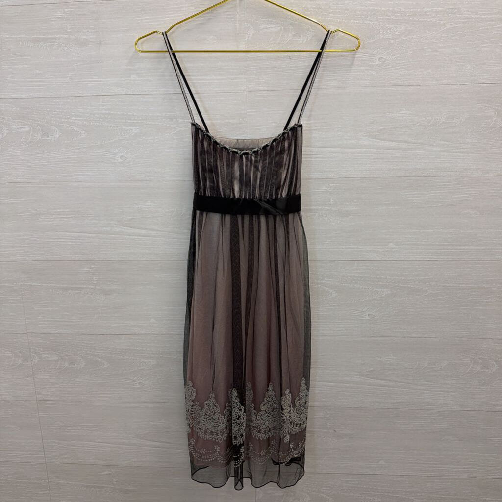 Teeze Me Black/ Blush Layered Tulle Dress Small