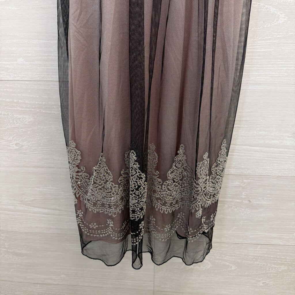 Teeze Me Black/ Blush Layered Tulle Dress Small