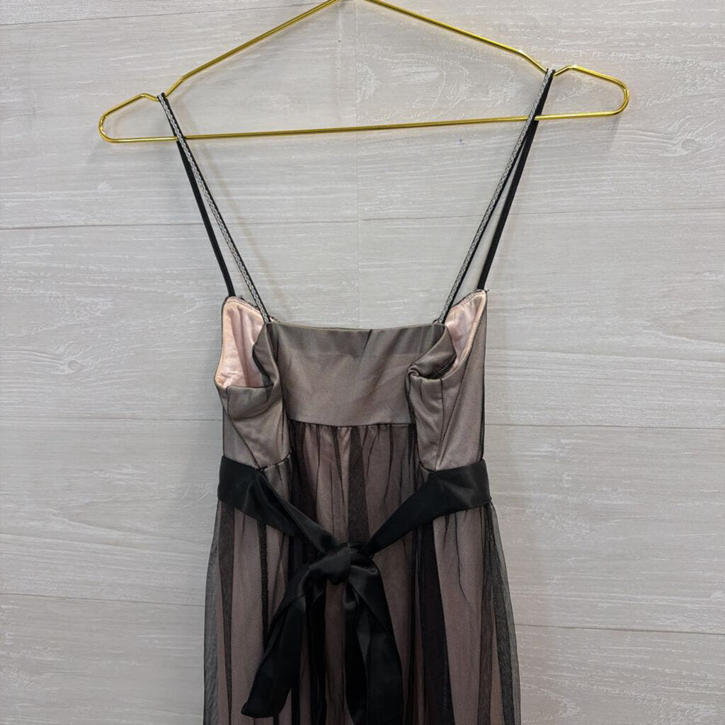 Teeze Me Black/ Blush Layered Tulle Dress Small