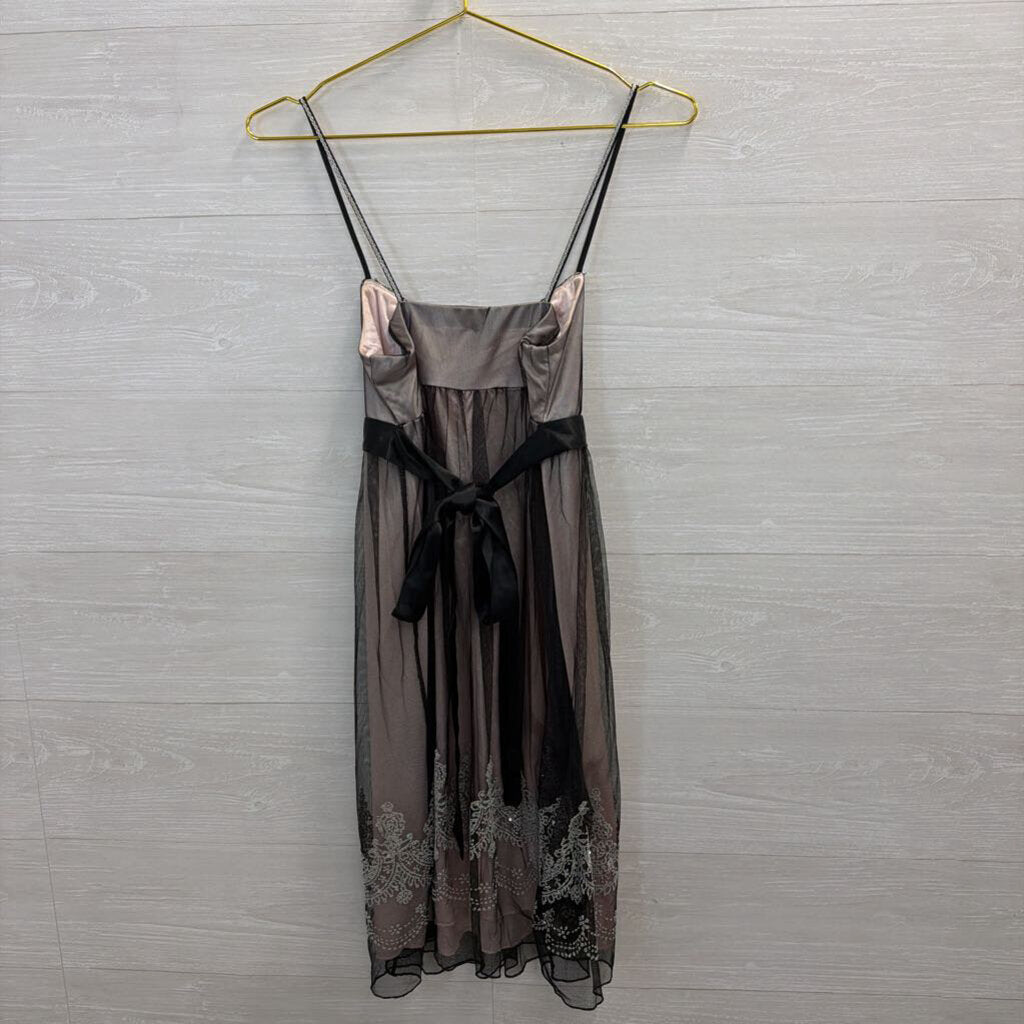 Teeze Me Black/ Blush Layered Tulle Dress Small