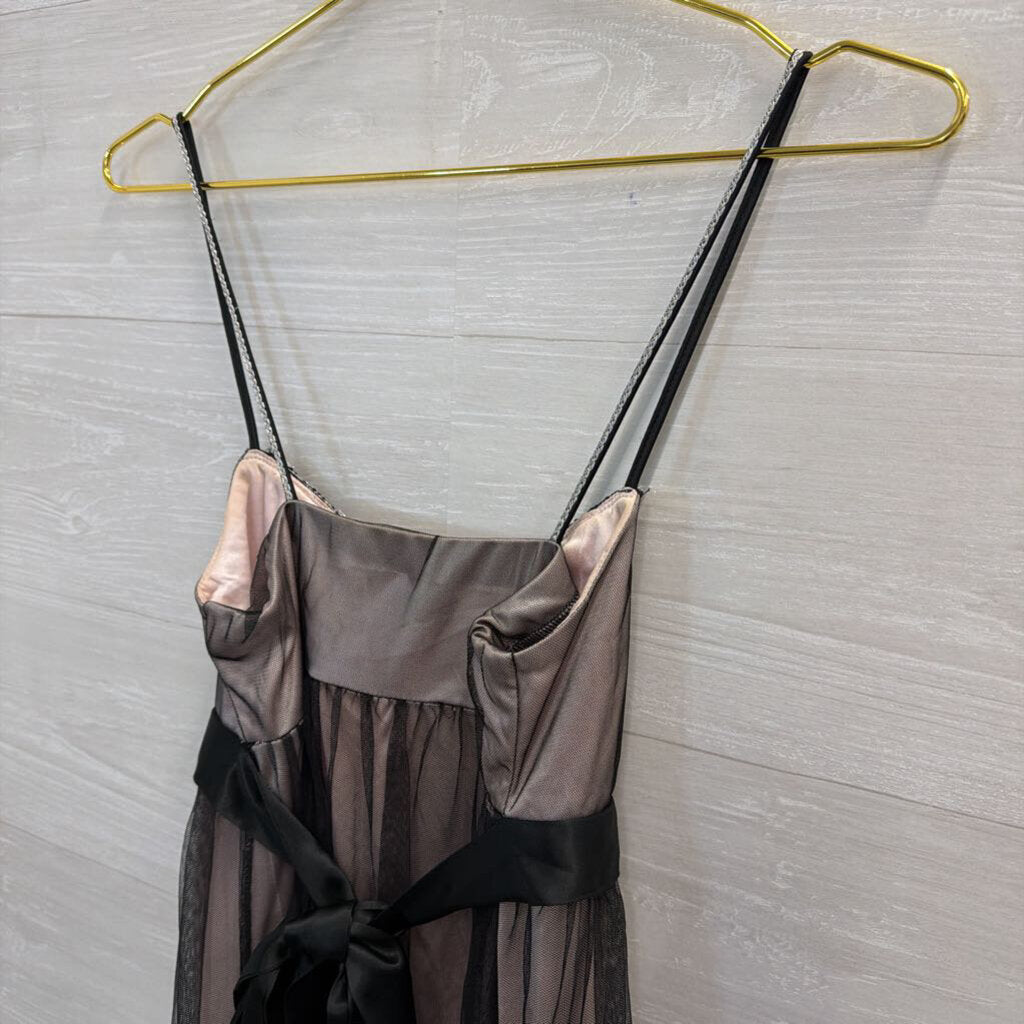 Teeze Me Black/ Blush Layered Tulle Dress Small