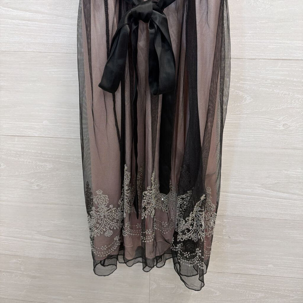 Teeze Me Black/ Blush Layered Tulle Dress Small