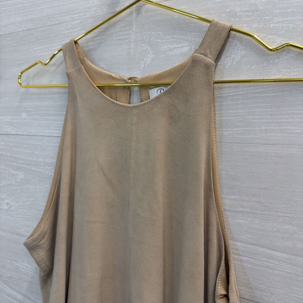 Parker Beige Suede Cropped Tank Top Small