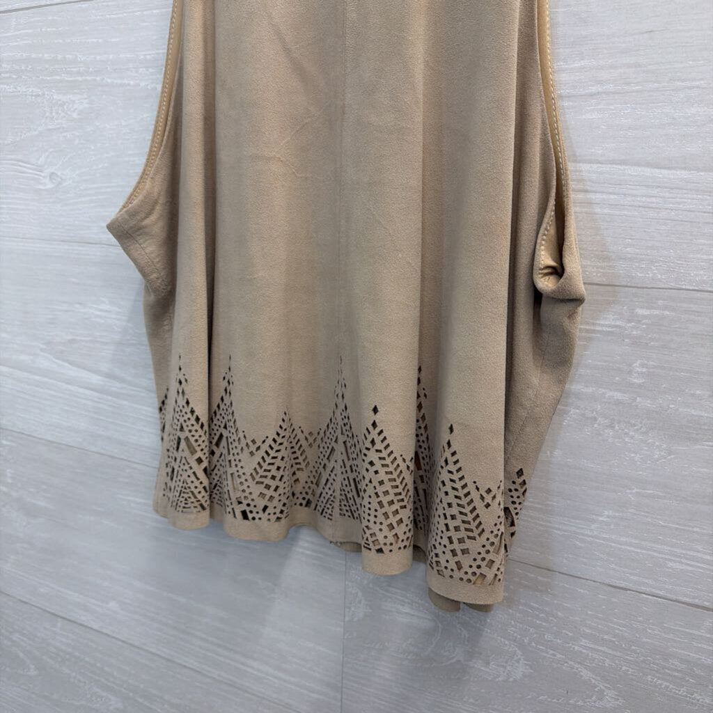 Parker Beige Suede Cropped Tank Top Small