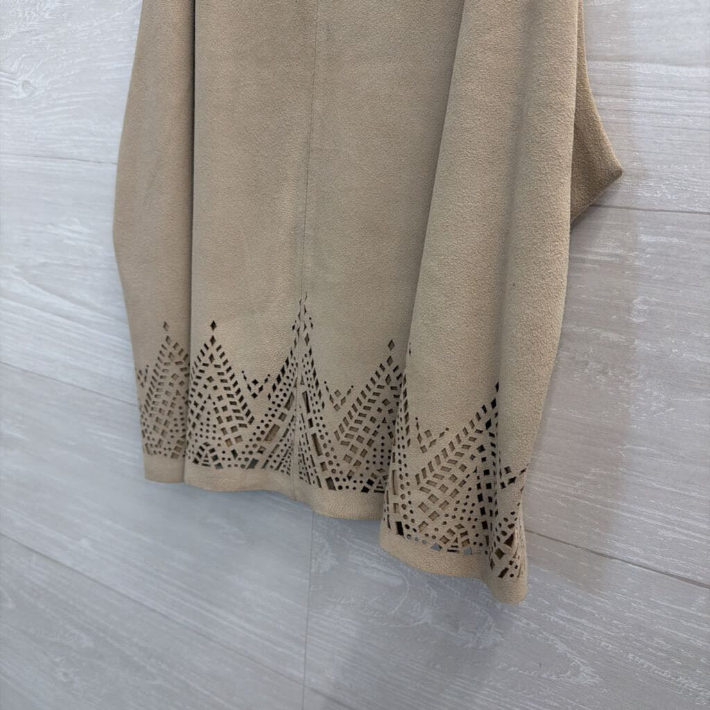Parker Beige Suede Cropped Tank Top Small