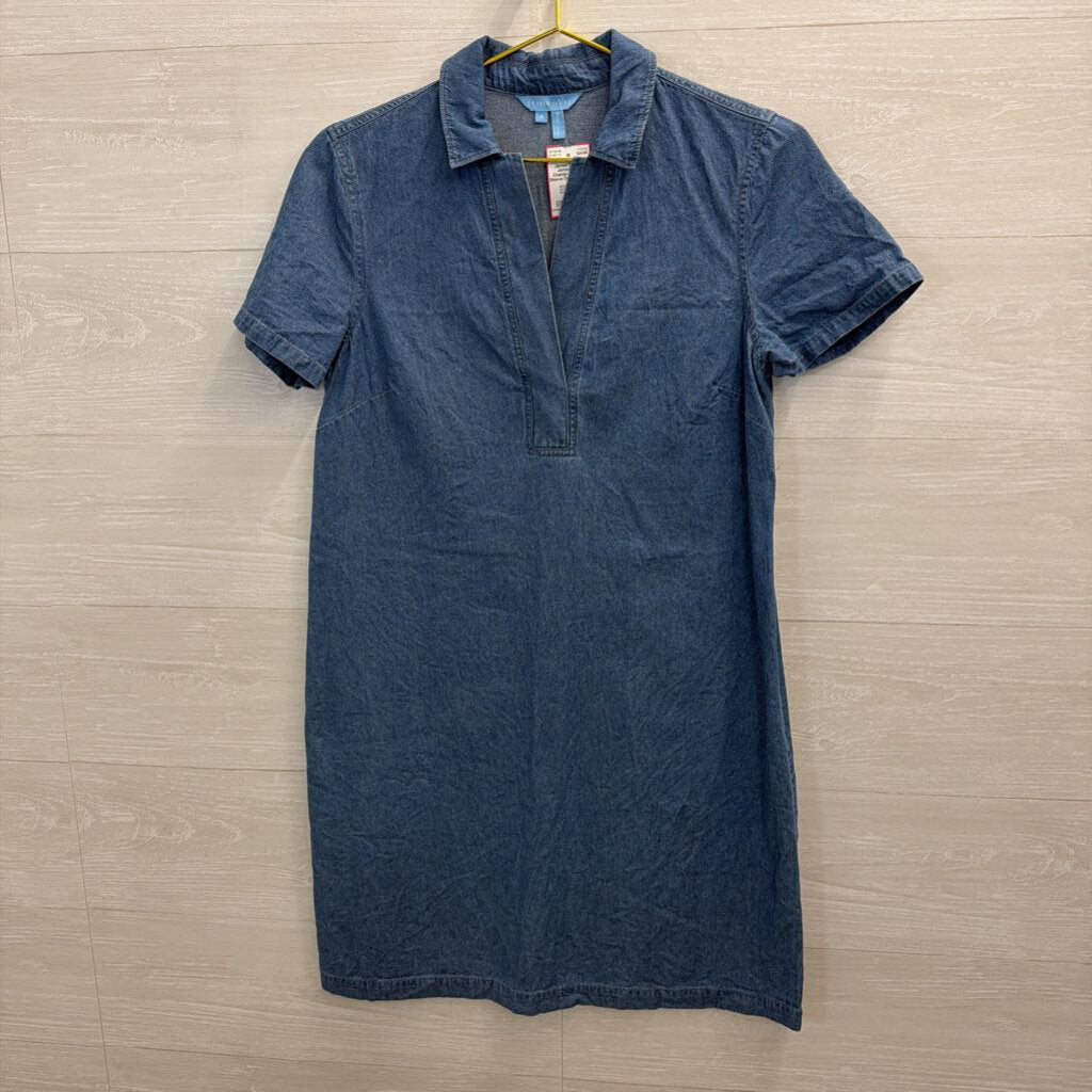 Draper James Blue Chambray Short Sleeve Dress 4