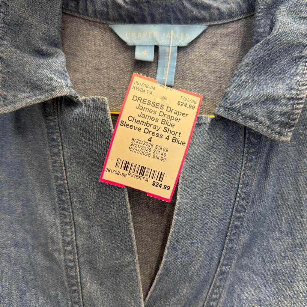 Draper James Blue Chambray Short Sleeve Dress 4