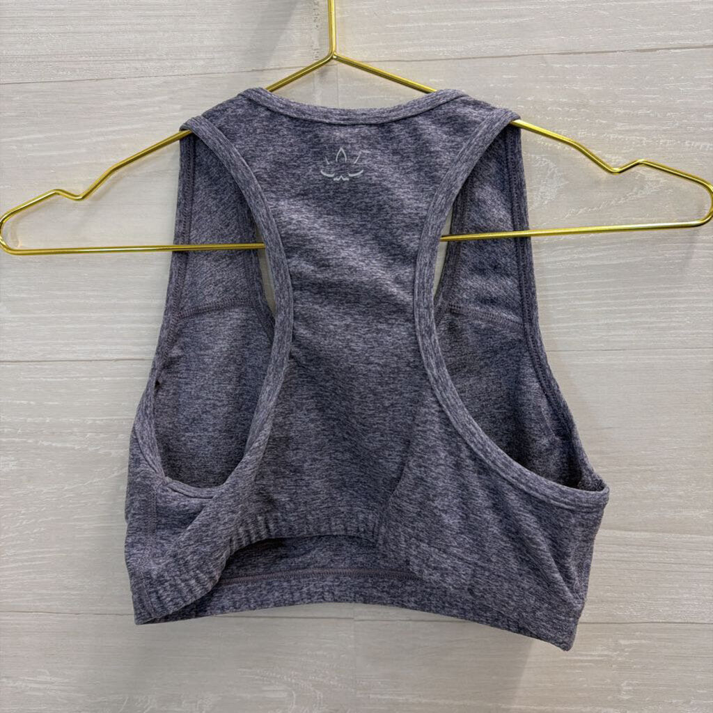 Beyond Yoga Soft Heathered Blue Sports Bra Medium