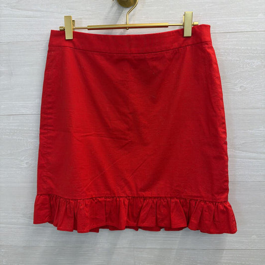 J Crew Red Ruffle Hem Skirt 2