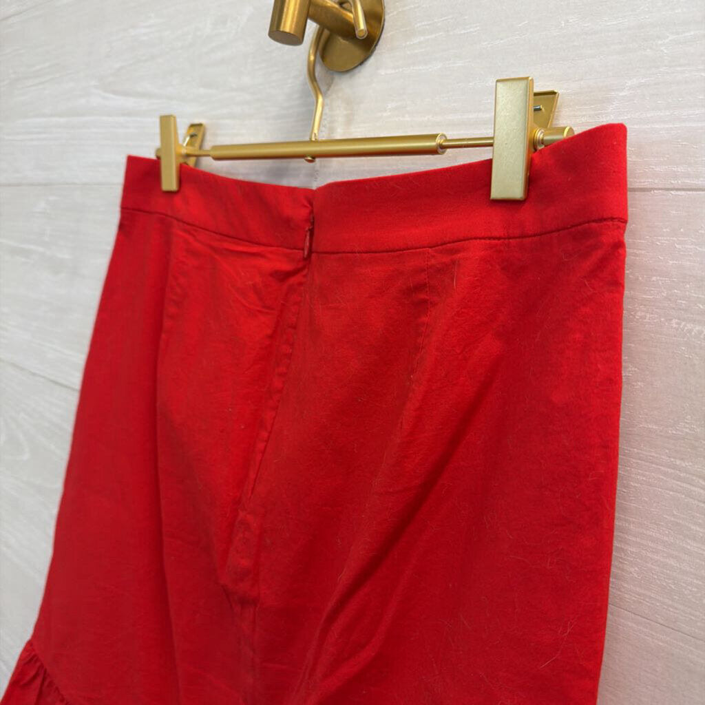 J Crew Red Ruffle Hem Skirt 2