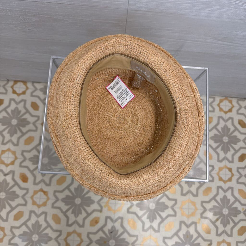 Hemlock Natural Olivia Packable Straw Bucket Hat Large