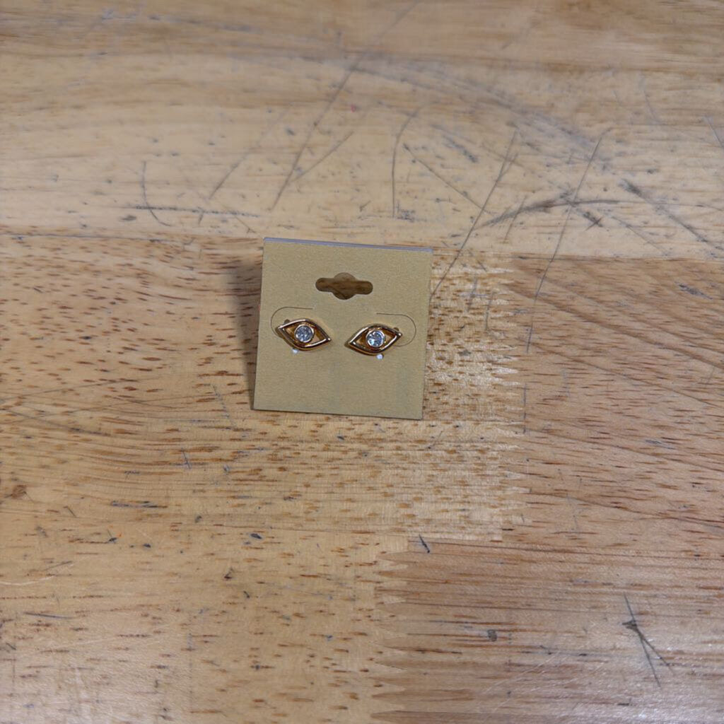 Gold Evil Eye Stud Earrings