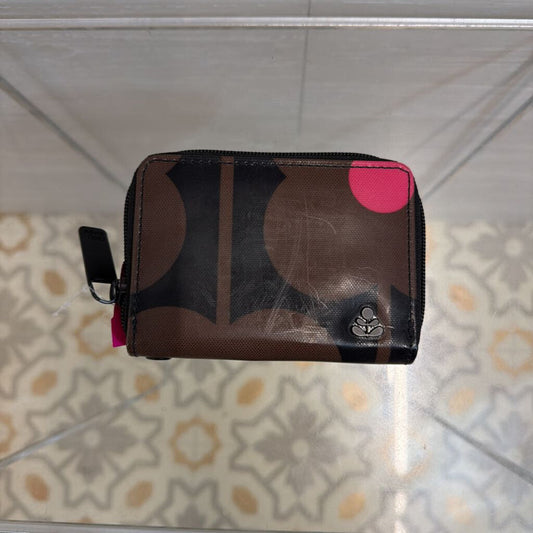 Oria Kiley Brown/ Pink Print Small Wallet