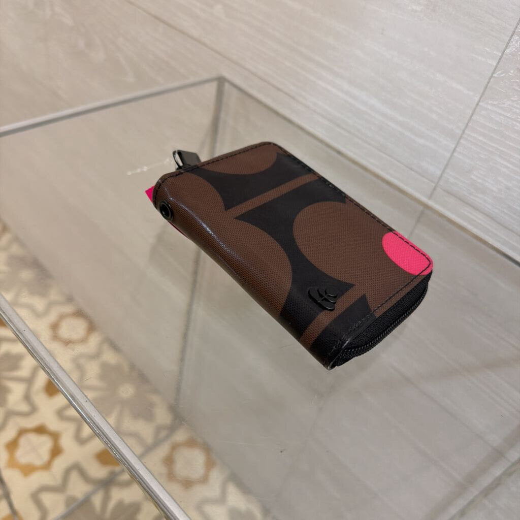 Oria Kiley Brown/ Pink Print Small Wallet