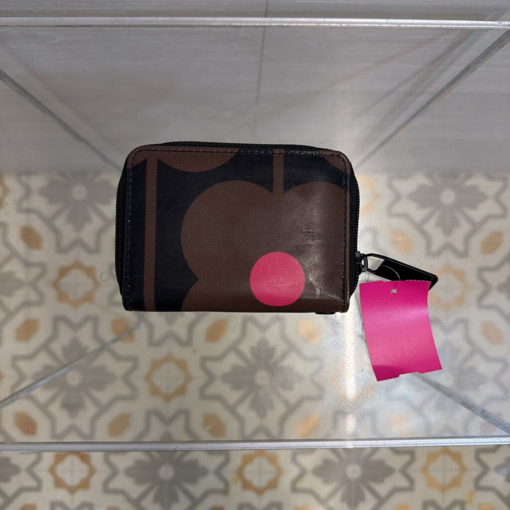 Oria Kiley Brown/ Pink Print Small Wallet