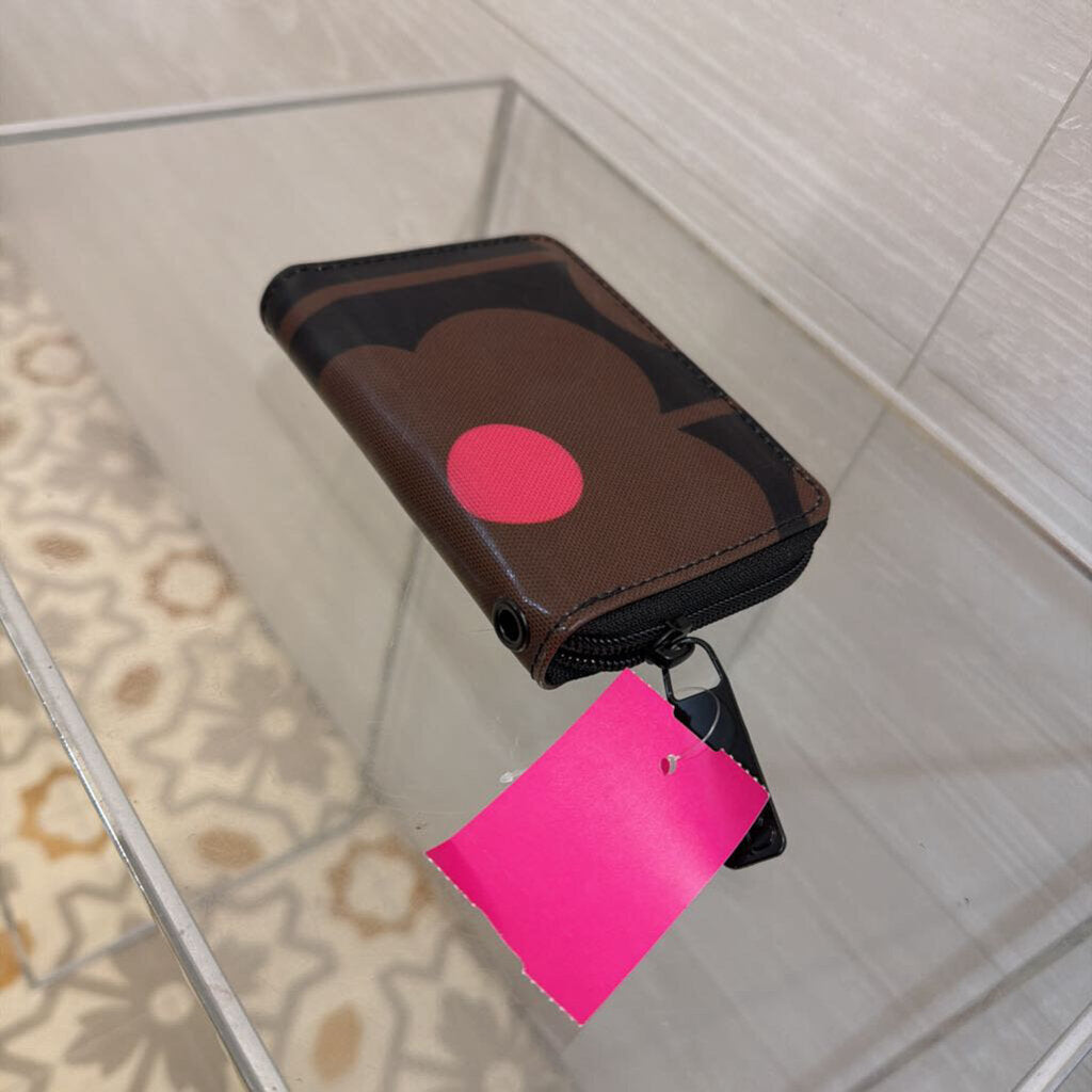 Oria Kiley Brown/ Pink Print Small Wallet