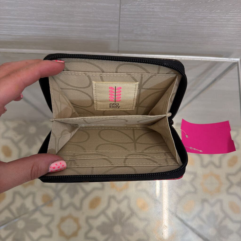 Oria Kiley Brown/ Pink Print Small Wallet