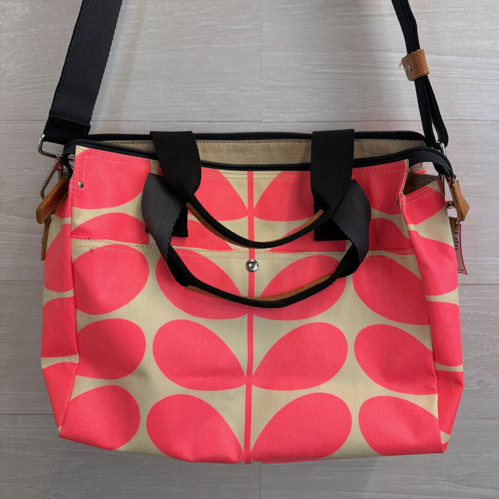 Oria Kiely Neon Pink Stem Carryall Tote Purse