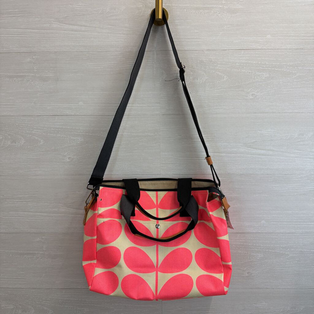 Oria Kiely Neon Pink Stem Carryall Tote Purse