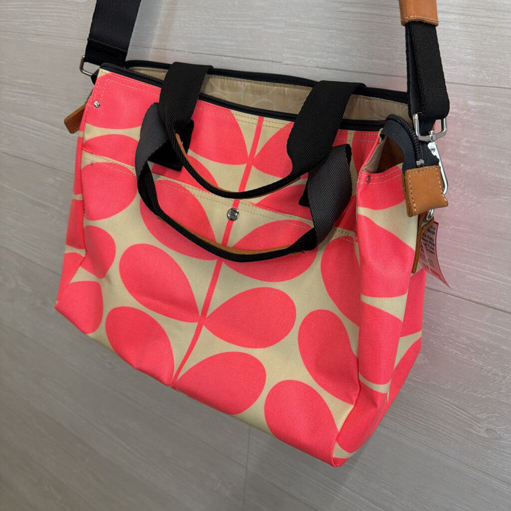 Oria Kiely Neon Pink Stem Carryall Tote Purse