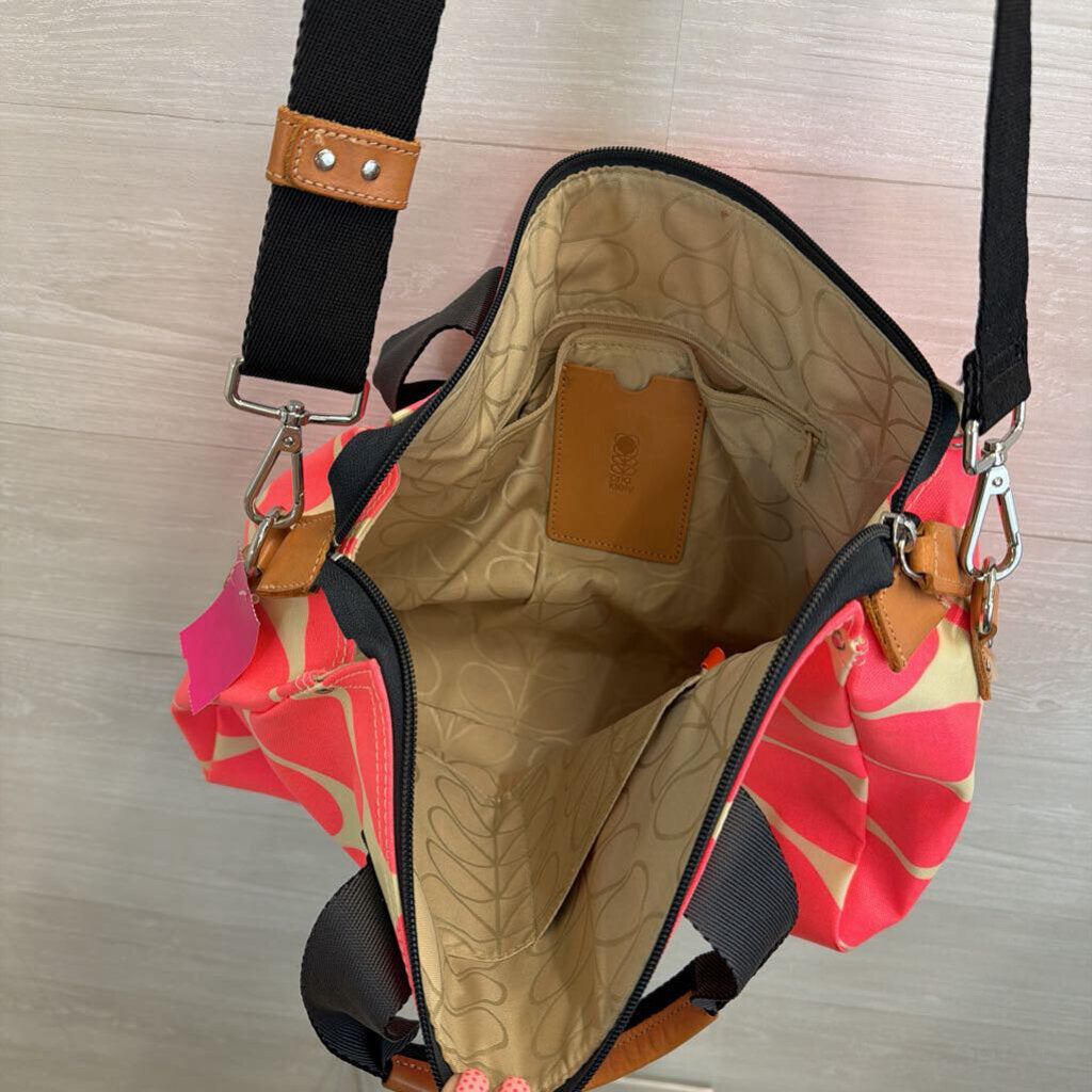 Oria Kiely Neon Pink Stem Carryall Tote Purse