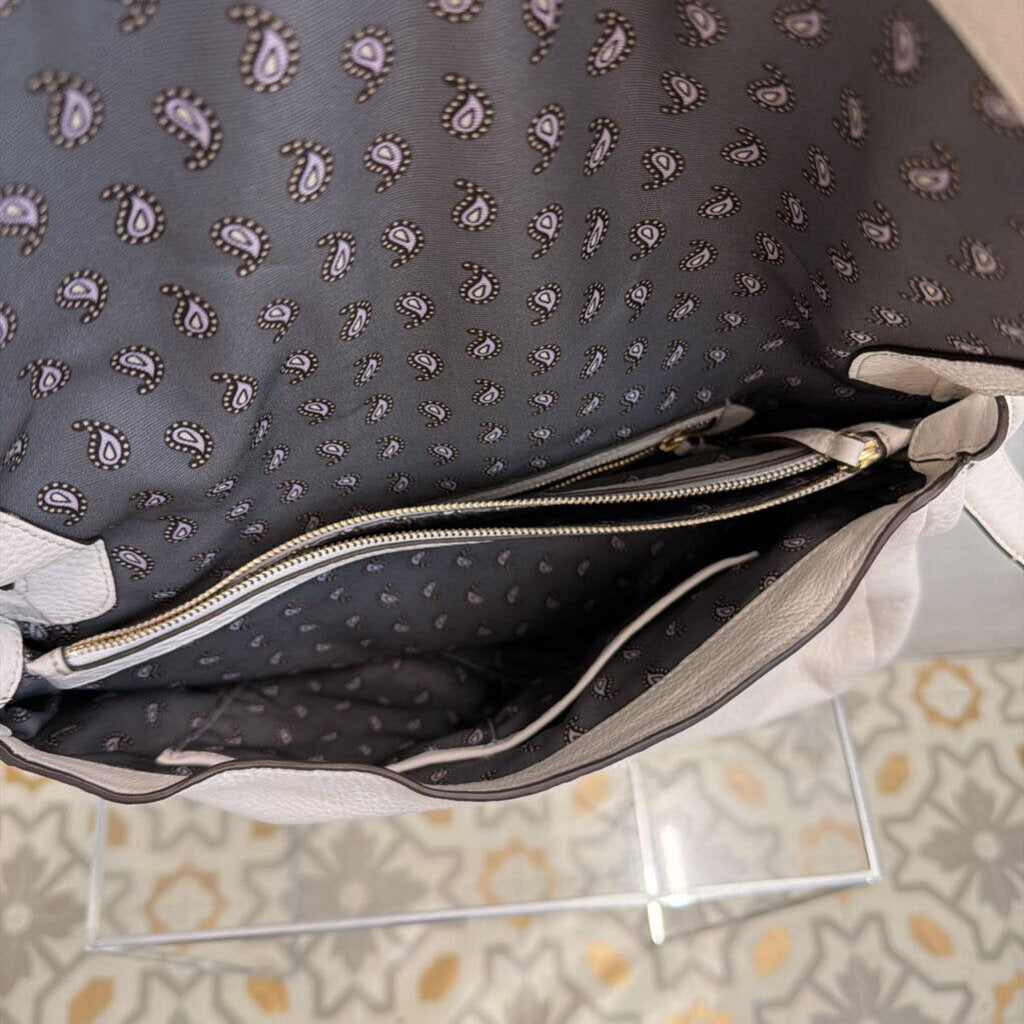 Vera Bradley White Rothvale Leather Shoulder Purse