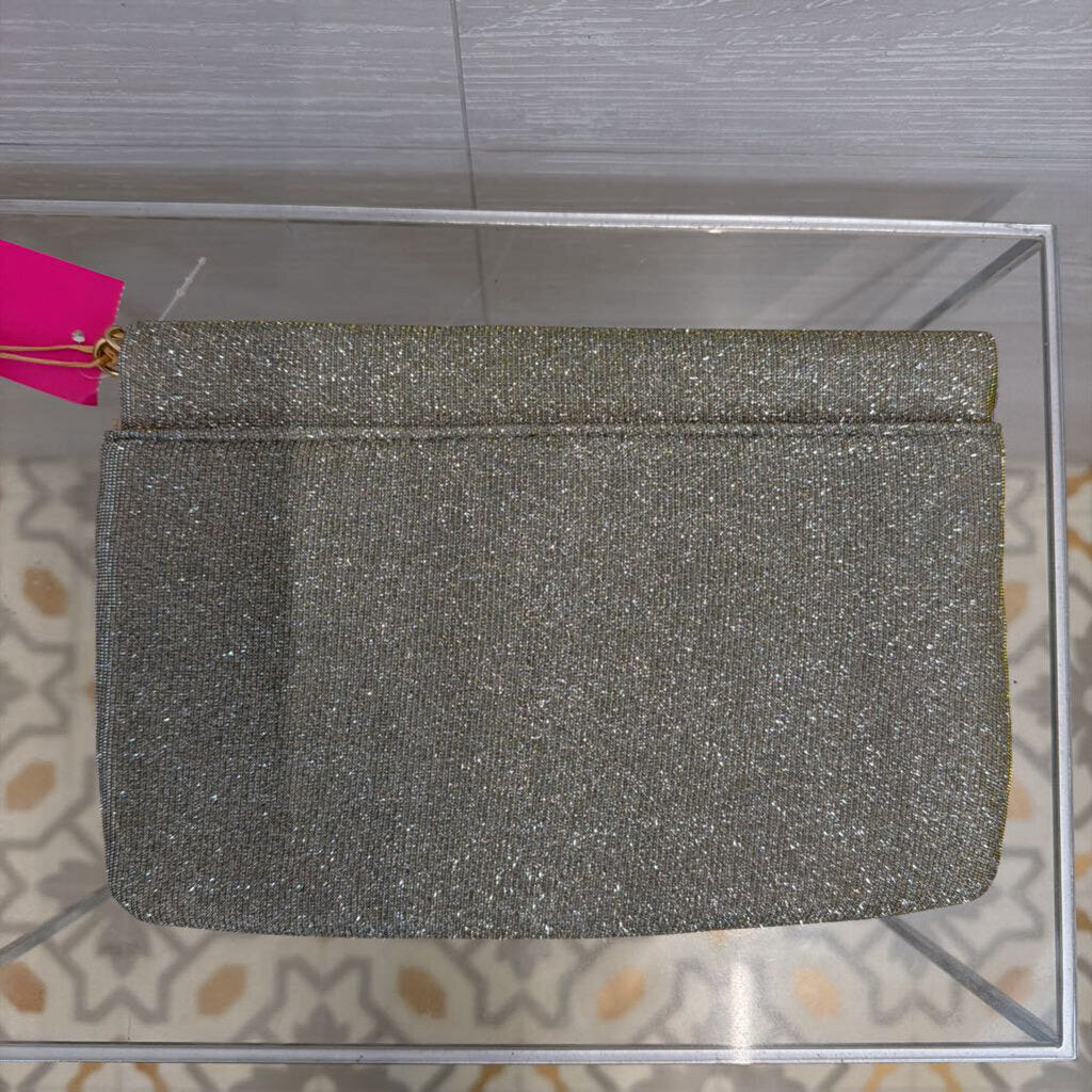 Live In Style Silver/ Gold Sparkle Envelope Crossbody Clutch Purse