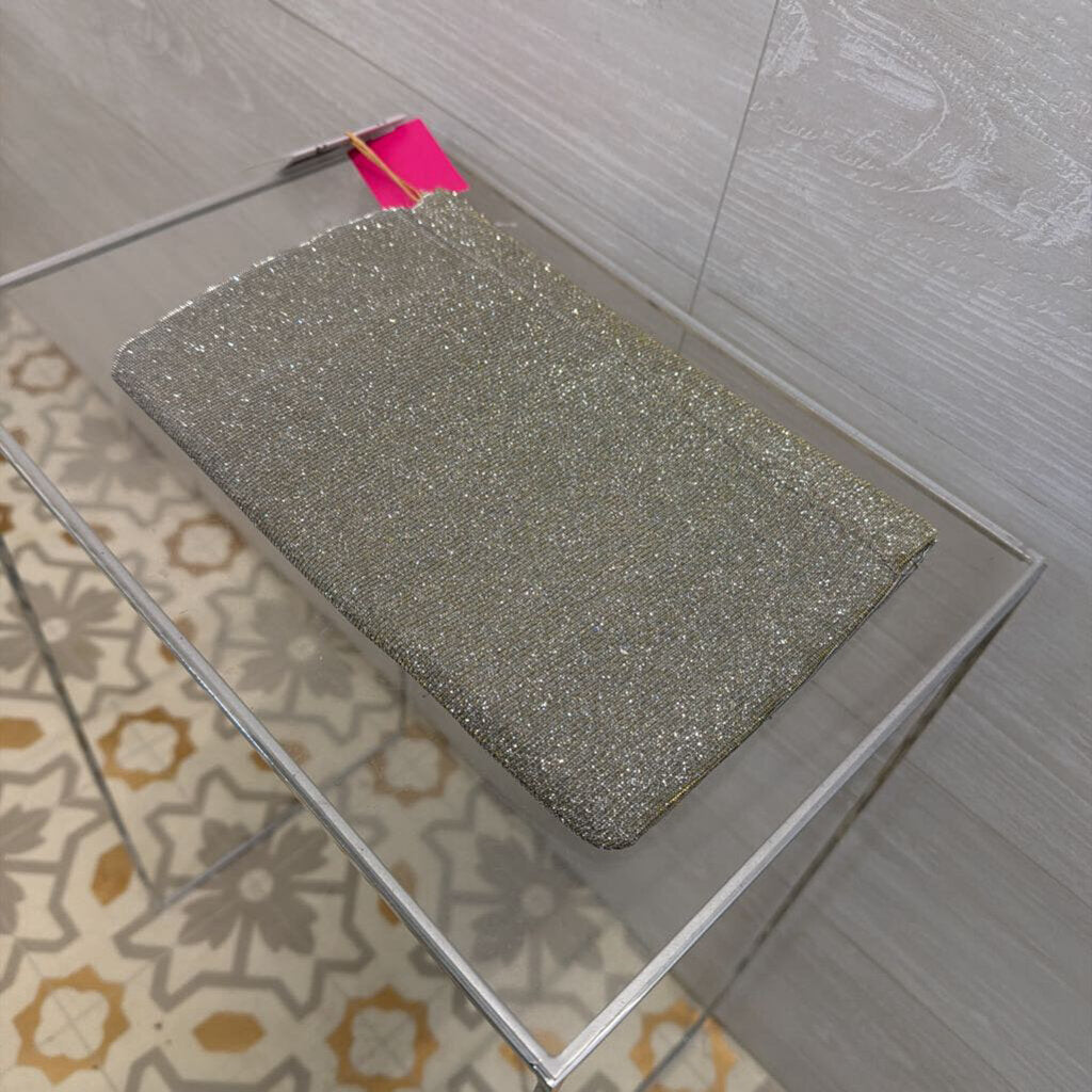 Live In Style Silver/ Gold Sparkle Envelope Crossbody Clutch Purse