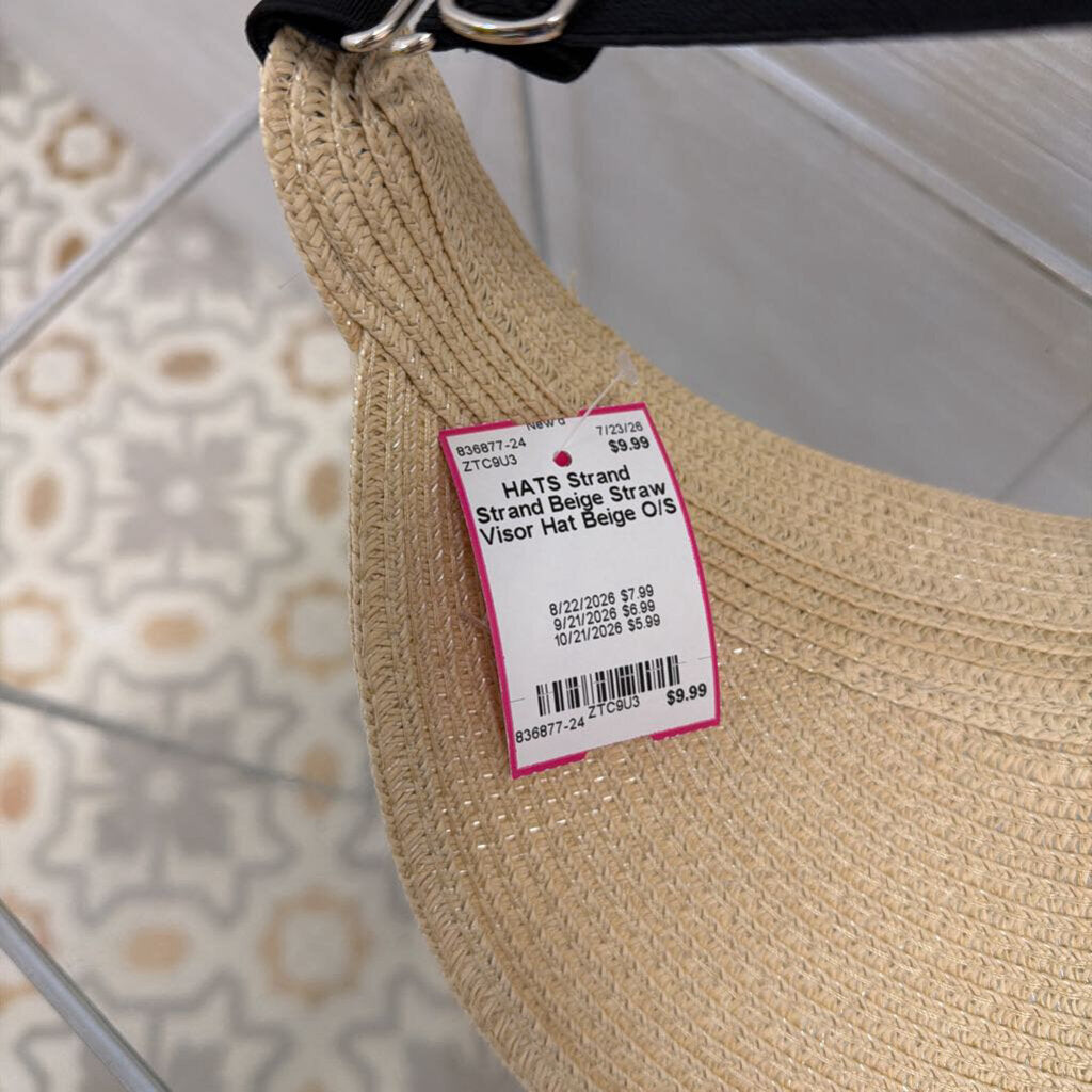 Strand Beige Straw Visor Hat