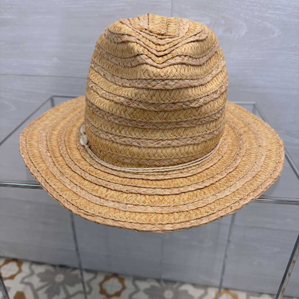 Natural Straw Fedora Hat One Size