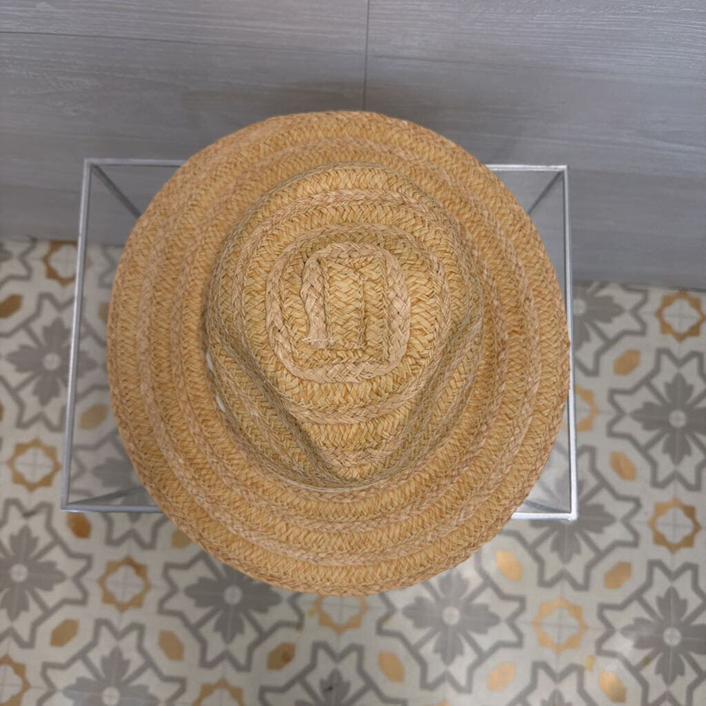 Natural Straw Fedora Hat One Size