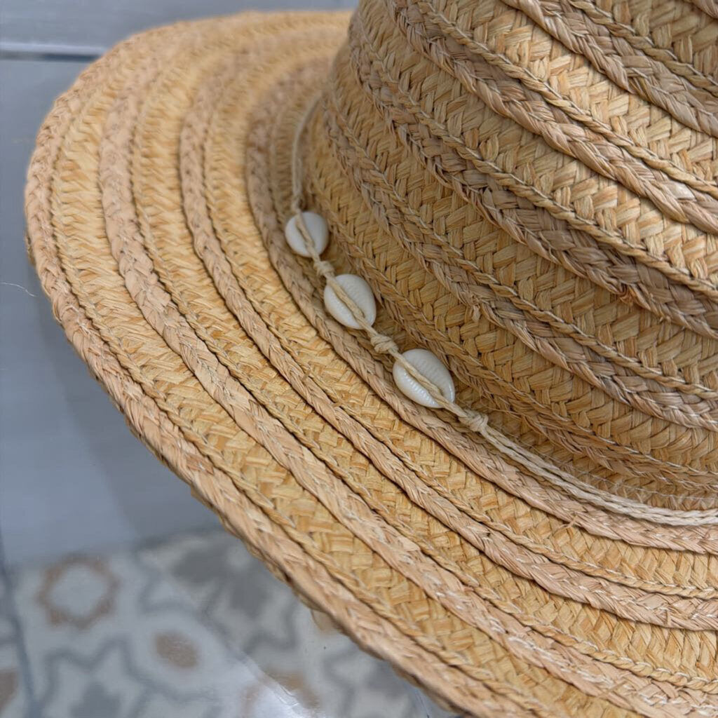 Natural Straw Fedora Hat One Size