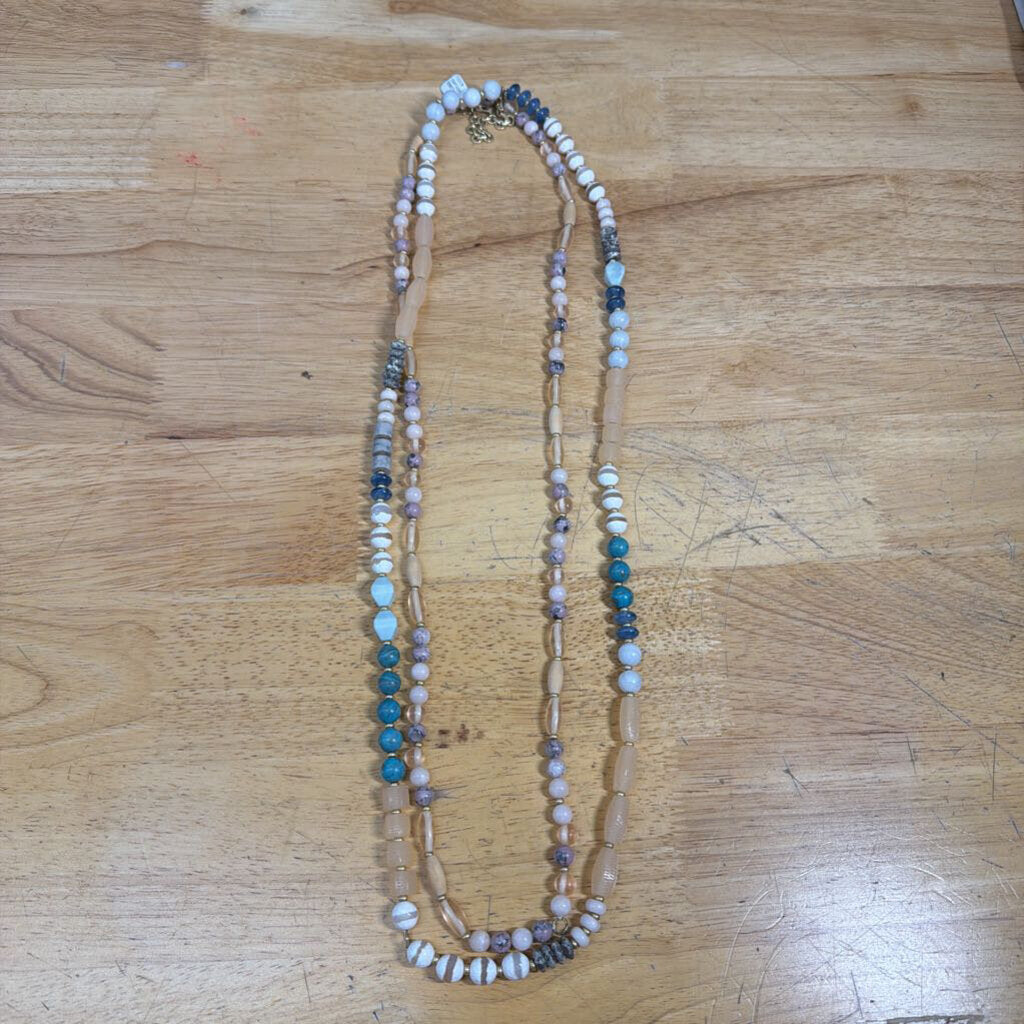 Stella and Dot Pink/ Multi Strand Beaded Necklace